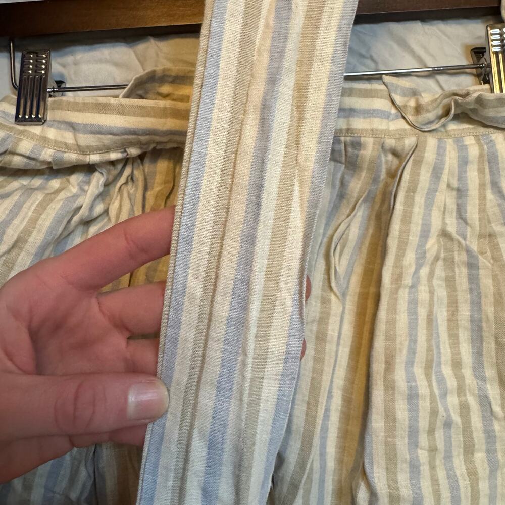 Vintage Striped Linen/Cotton Maxi Skirt and Belt - Picture 3 of 6